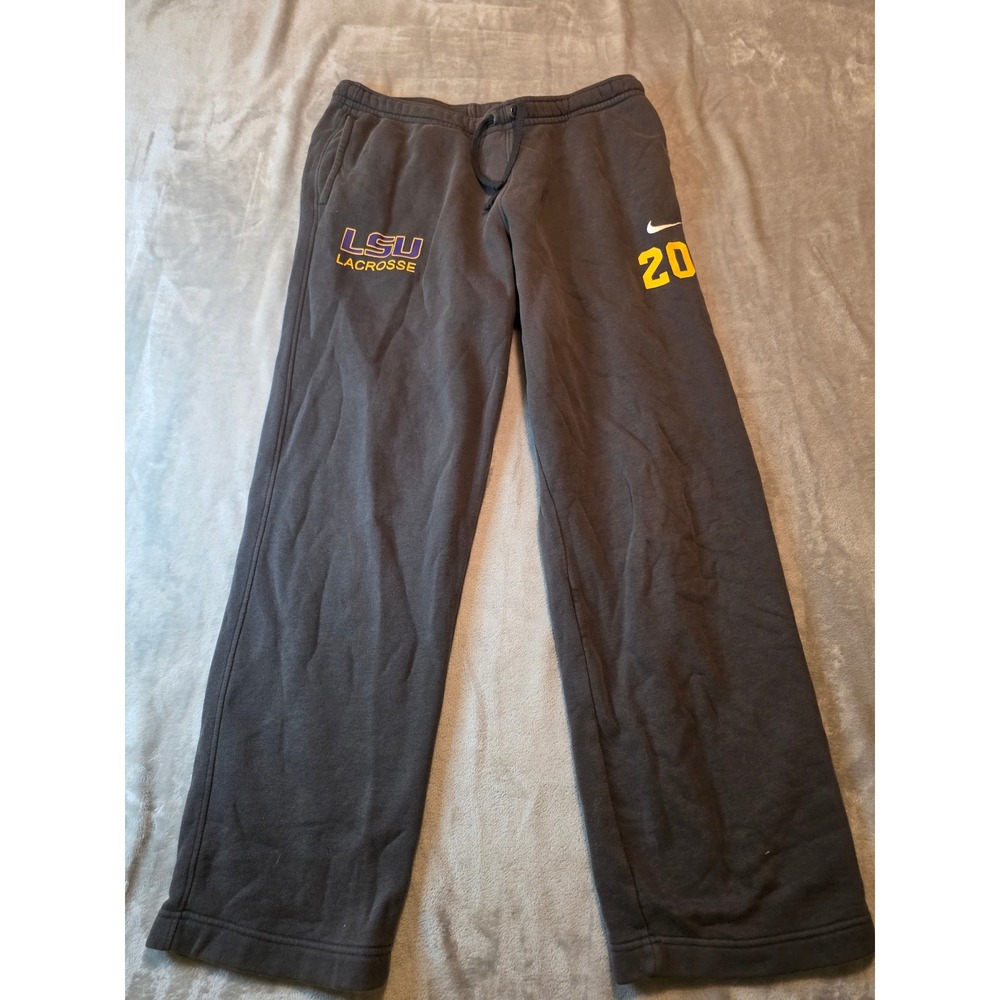 Nike Sweatpants LSU Lacrosse Mens Large Gray Number 20 Fleece